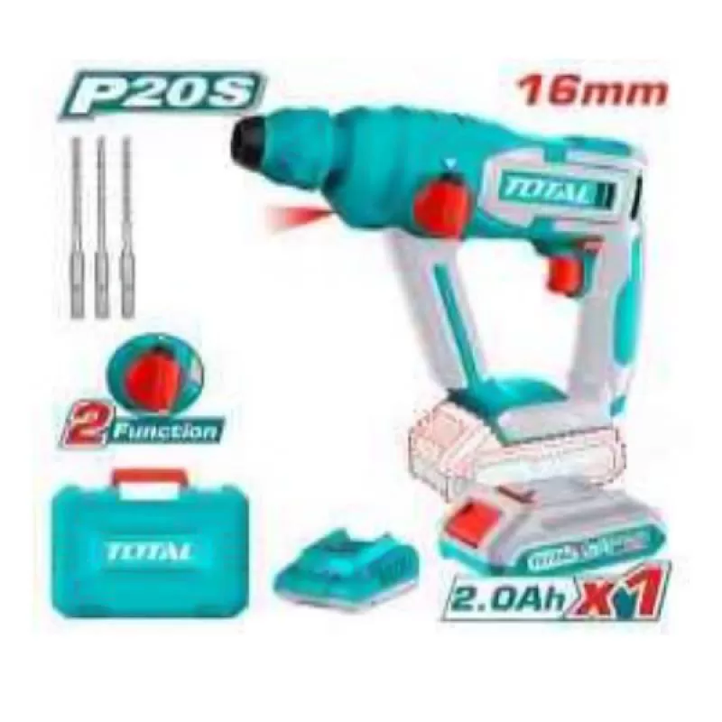 Máy khoan búa dùng pin 20V Total TRHLI201681 (1 Pin 2.0Ah & Sạc) 