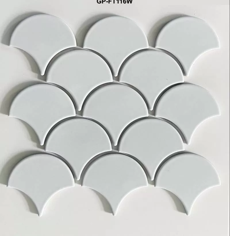 Gạch mosaic vảy cá màu đen 290x274mm mã GP-FT116W 