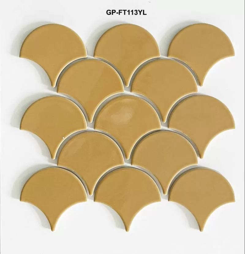 Gạch mosaic vảy cá màu vàng 290x274mm mã GP-FT113YL