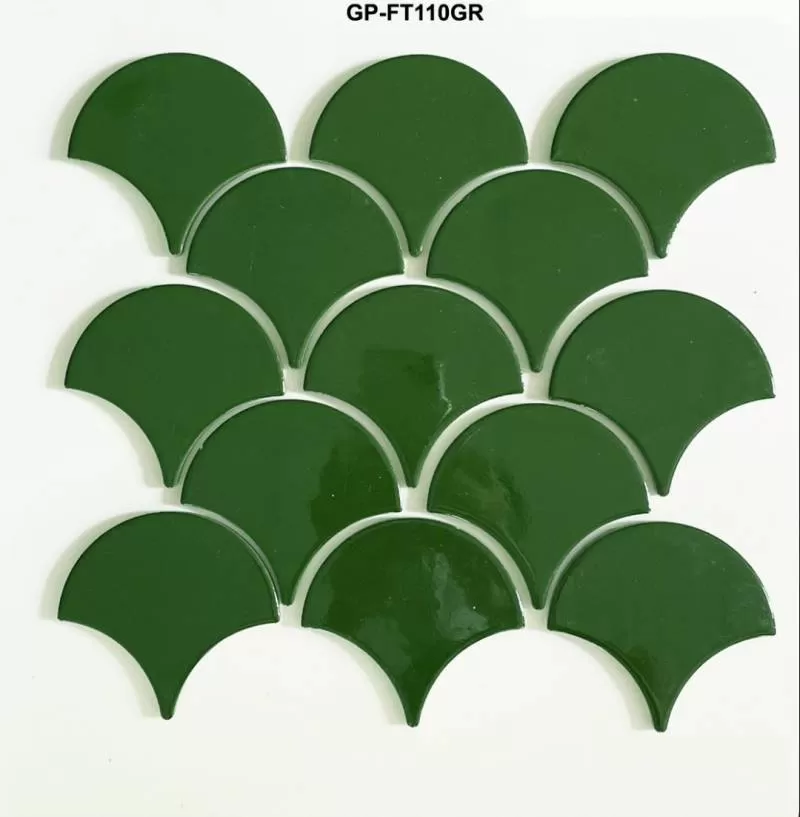 Gạch mosaic vảy cá xanh lá 290x274mm mã GP-FT110GR 