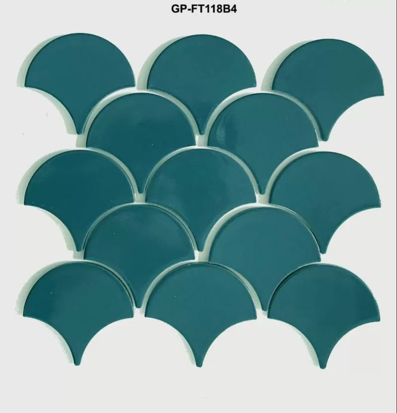 Gạch mosaic vảy cá xanh đậm 290x274mm mã GP-FT118B4 