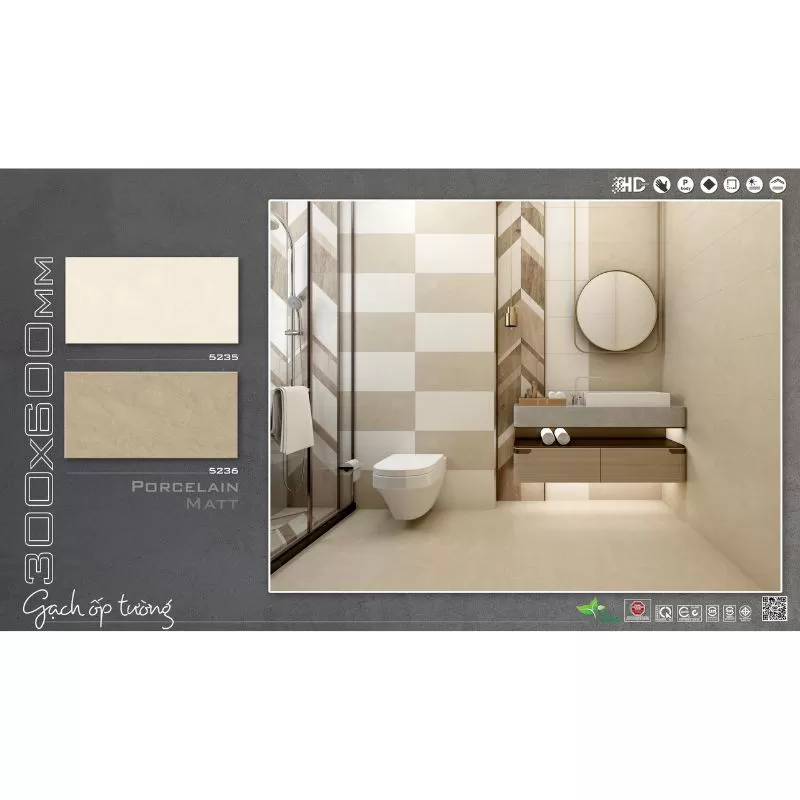 Gạch porcelain 300x600mm Tasa 5235-5236 