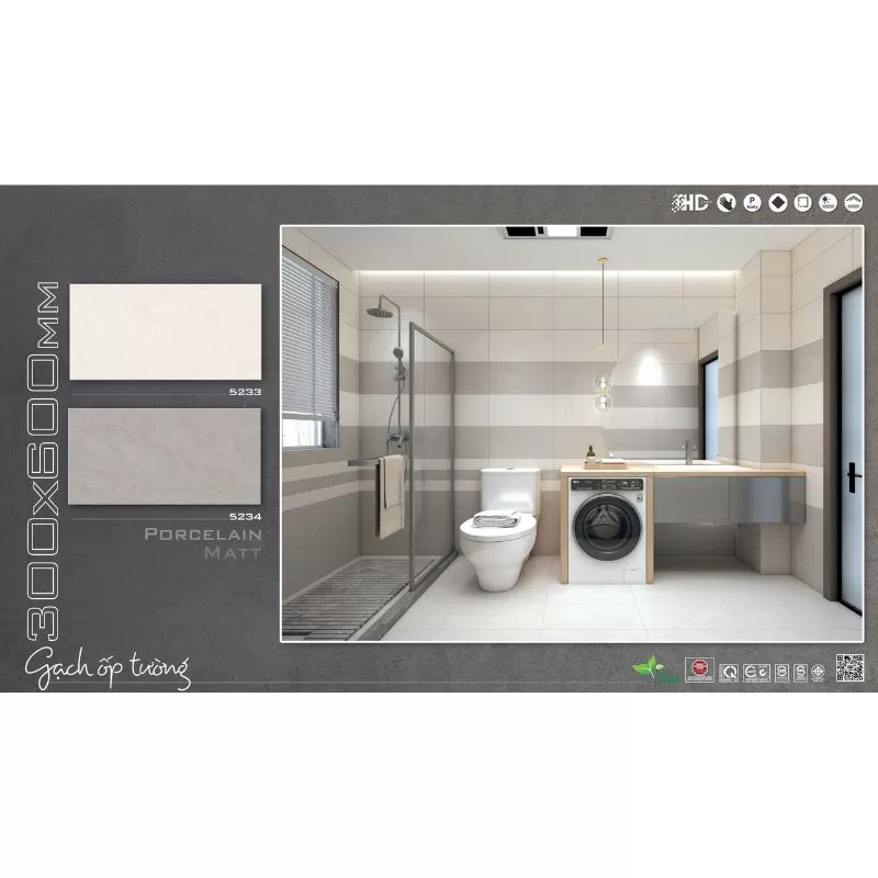 Gạch porcelain 300x600mm Tasa 5233-5234 