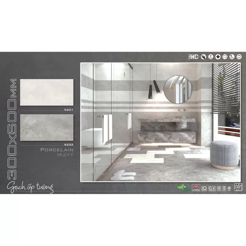 Gạch porcelain 300x600mm Tasa 5231-5232