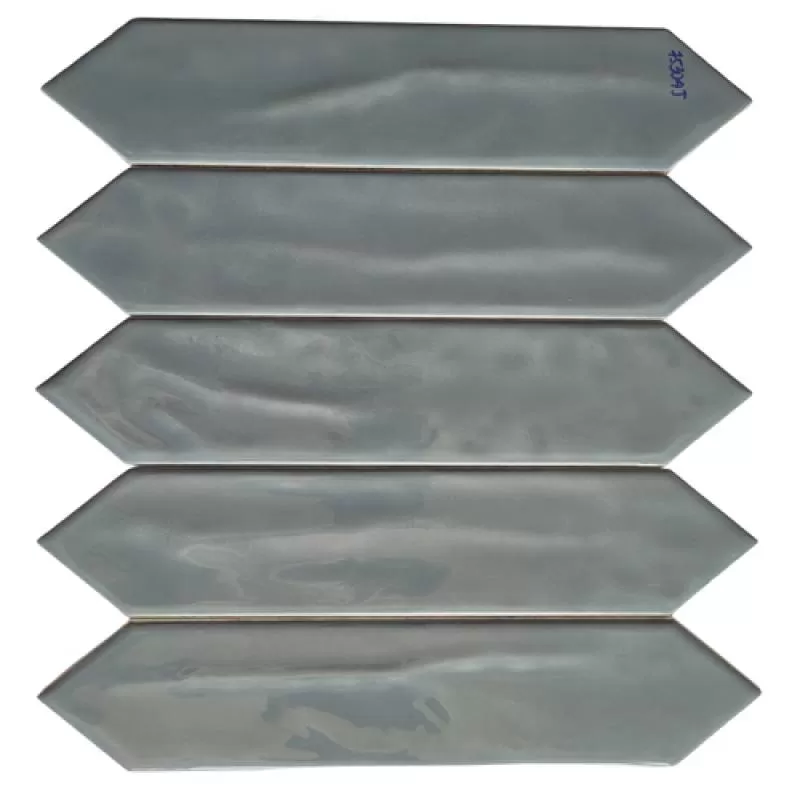 Gạch thẻ khuôn màu xanh nước hồ bóng 4 cạnh hai bên 75*300 BD VP75304J 