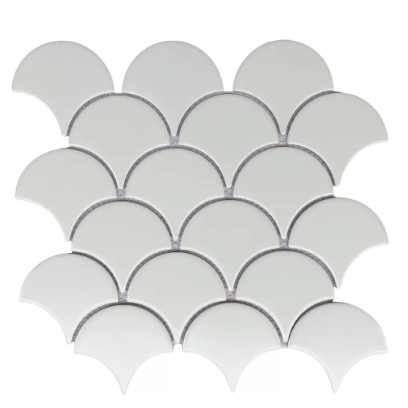 Gạch mosaic vảy cá trơn trắng trơn mã S8501 