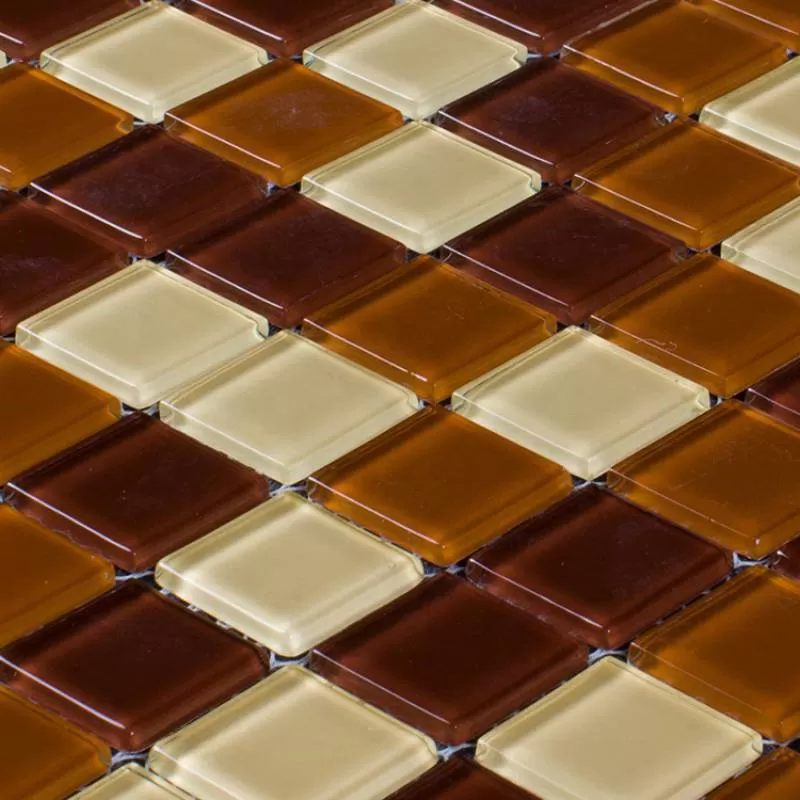 Gạch Mosaic Thủy Tinh Ốp Lát Trang Trí 25*25*3.8mm Trộn Màu ET-075