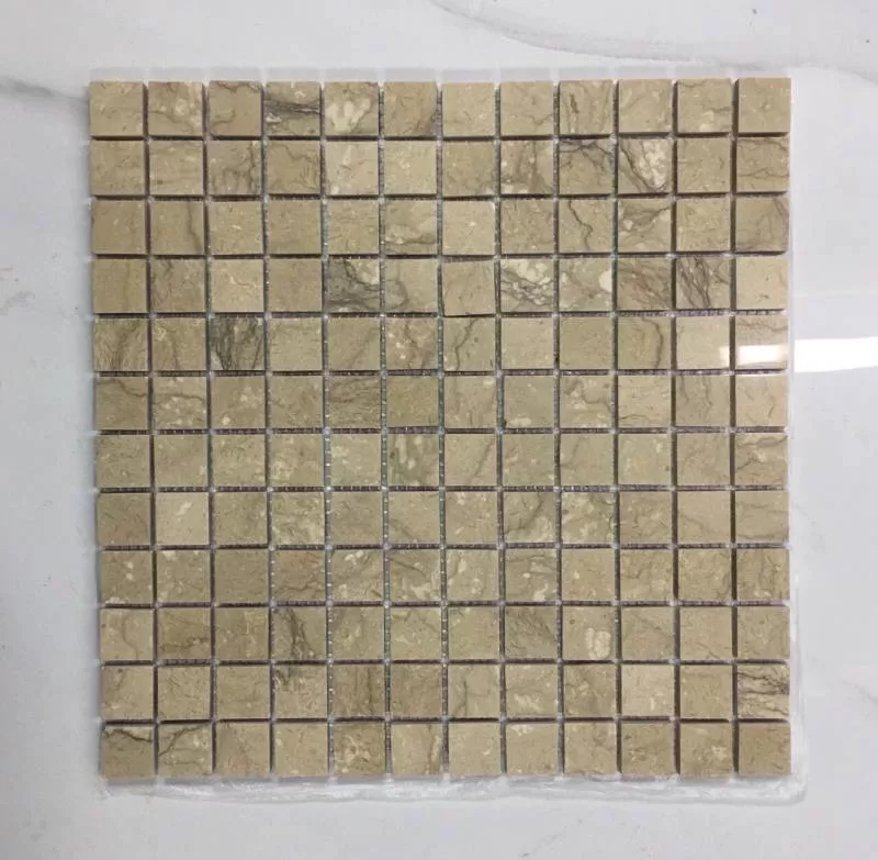 Đá mosaic trang trí màu vàng chanh 23x23mm 