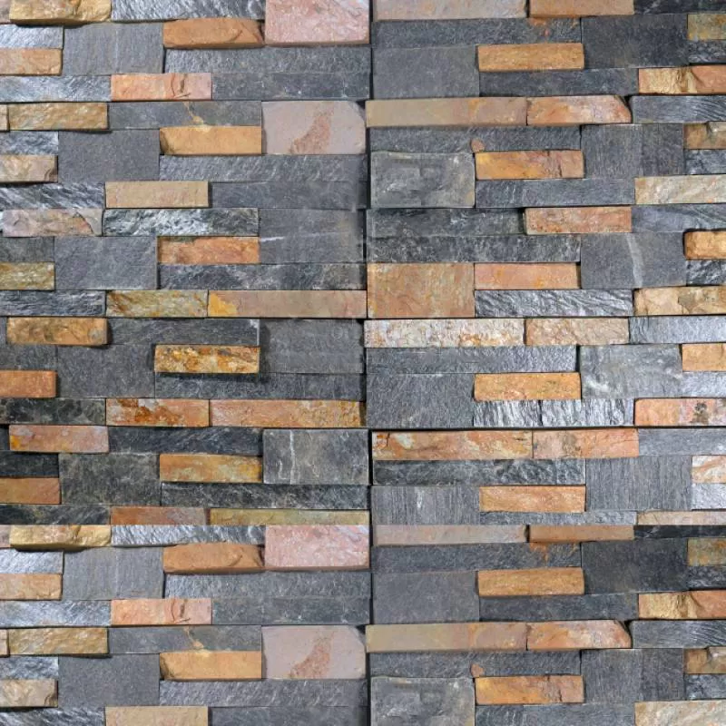 Đá ghép Đà Nẵng vàng đen ốp tường trang trí