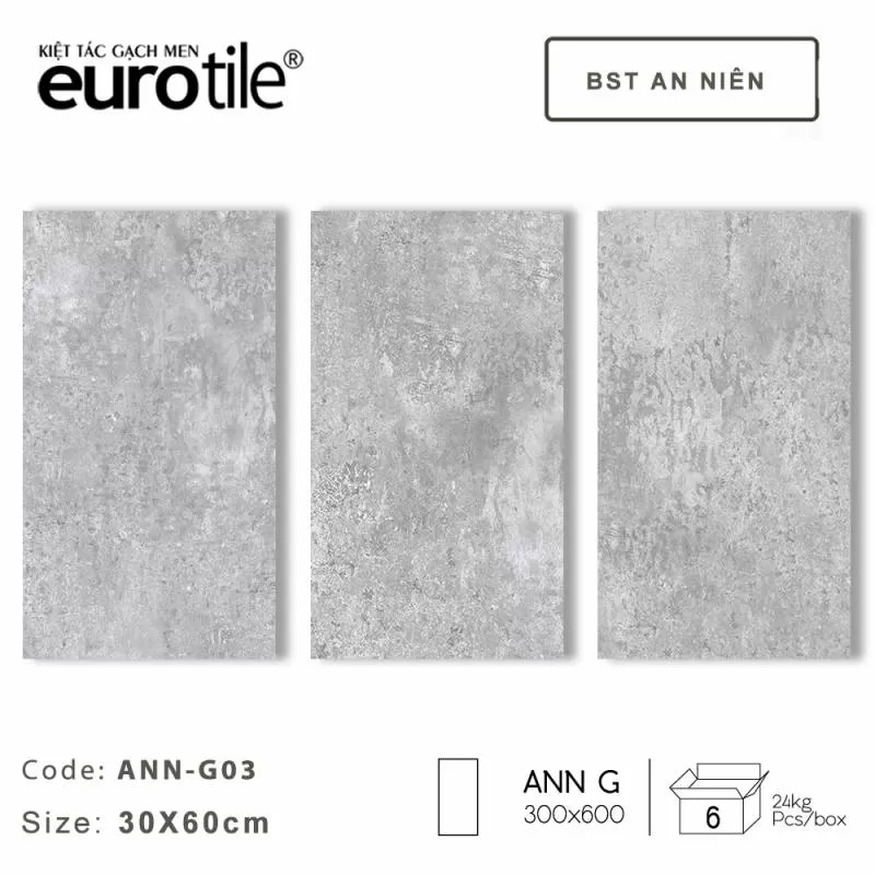 Gạch ốp lát vân xi măng Eurotile 300x600mm ANN G03 