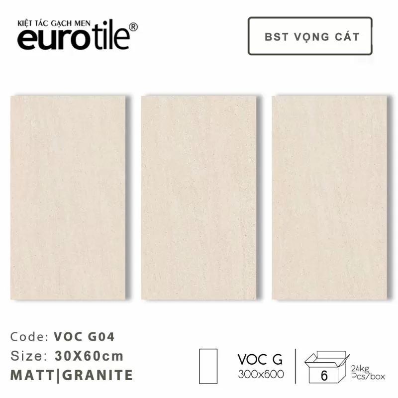 Gạch ốp lát vân xi măng Eurotile 300x600mm VOC G04 