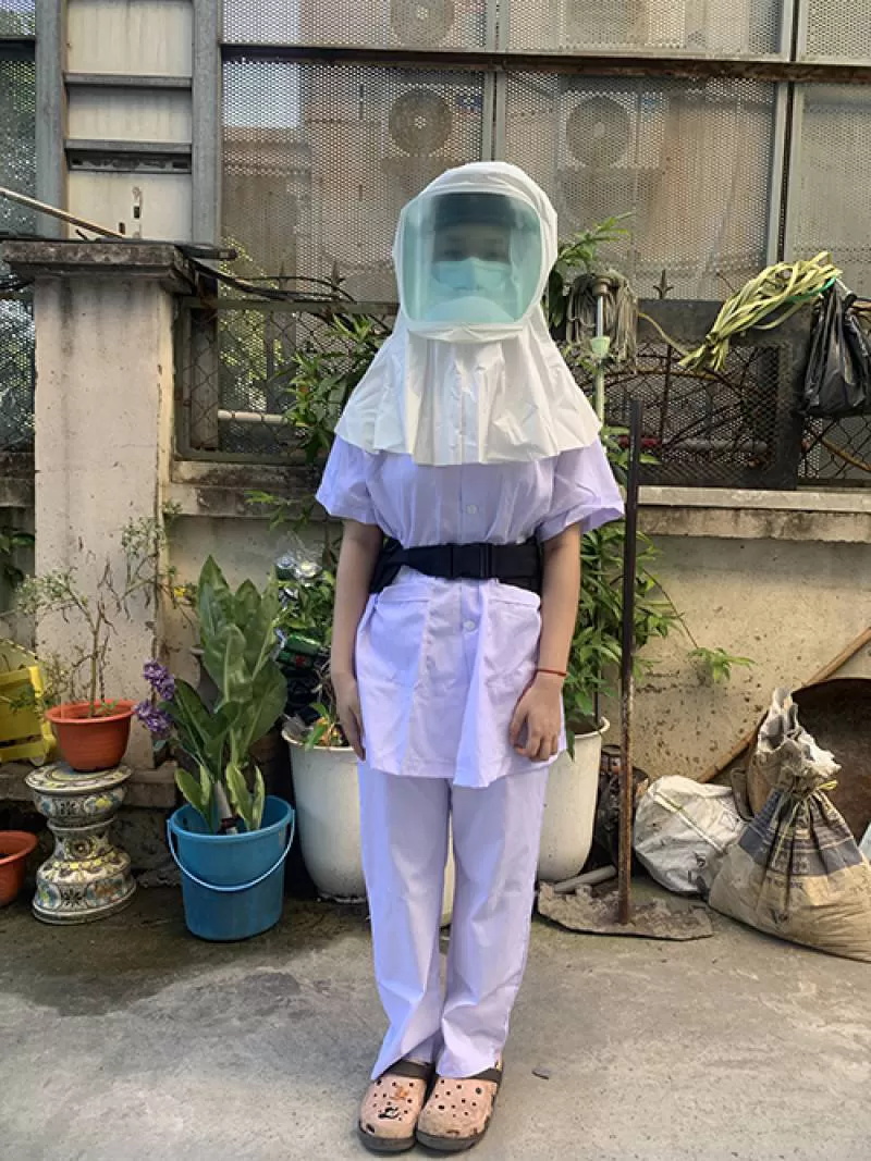 Máy cấp không khí có tấm lọc kết hợp mặt nạ loại di động