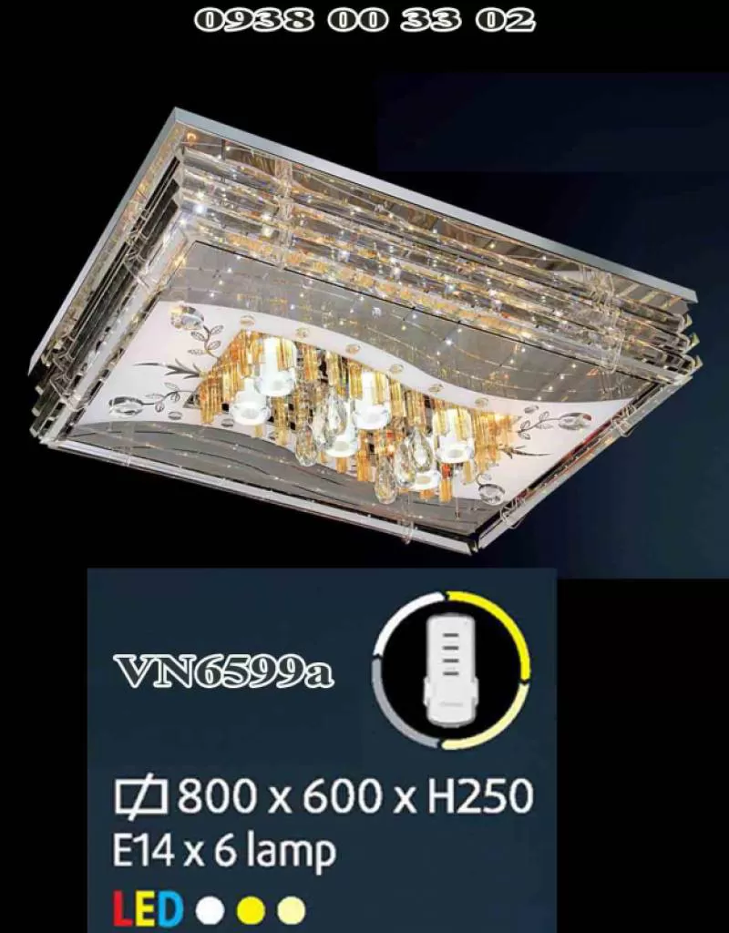 Đèn áp trần led chữ nhật VN6599a 