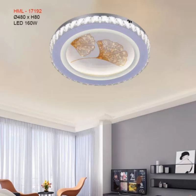 Đèn ốp trần pha lê tròn HML - 17192