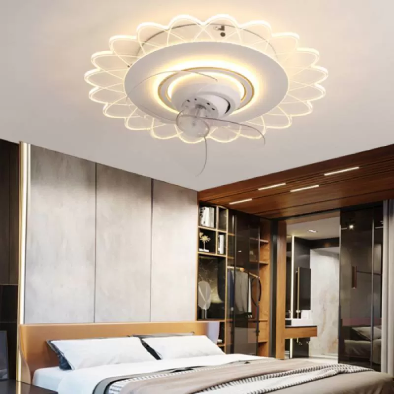 Đèn ốp trần hình bông hoa có quạt trần WMQ - 1282