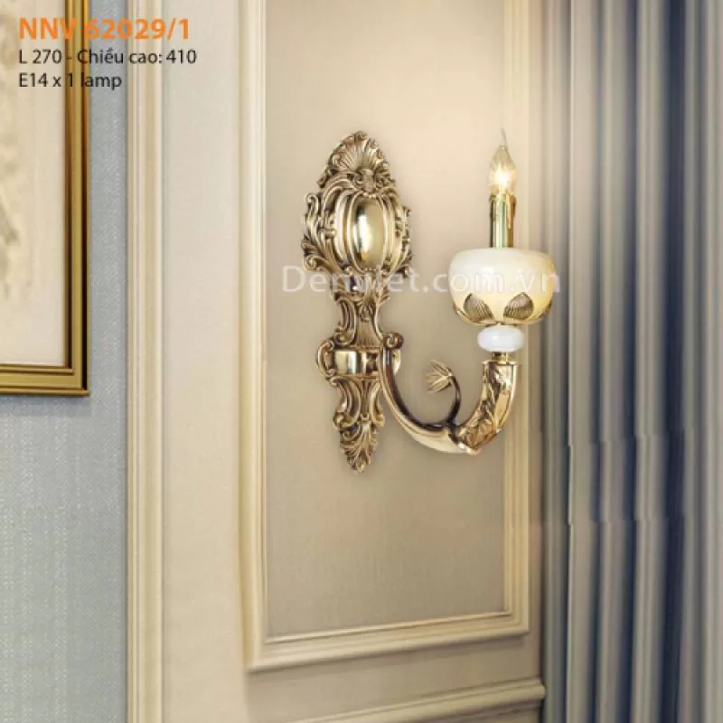 Đèn tường nến đồng nguyên chất NNV 62029/1 