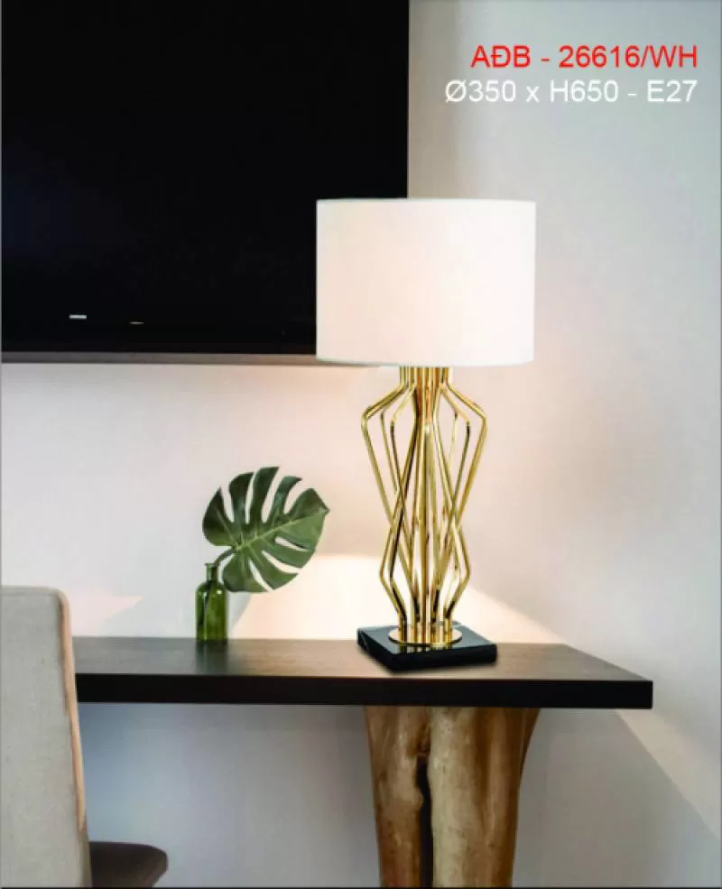 Đèn ngủ để bàn inox AĐB - 26616-WH 
