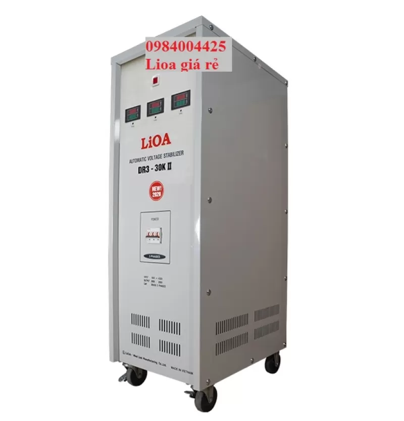ỔN ÁP LIOA 30KVA 3 PHA DR3 - 30K II ĐỜI MỚI NHẤT 2022 - 2023 DÂY ĐỒNG 100