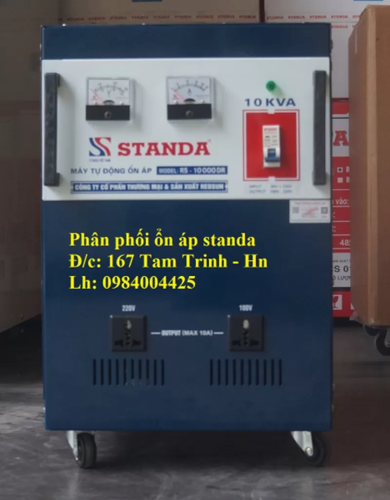 ỔN ÁP STANDA 10KVA - 10KW DẢI 90 MODEL RS - 10000 DR ĐỜI MỚI NHẤT 