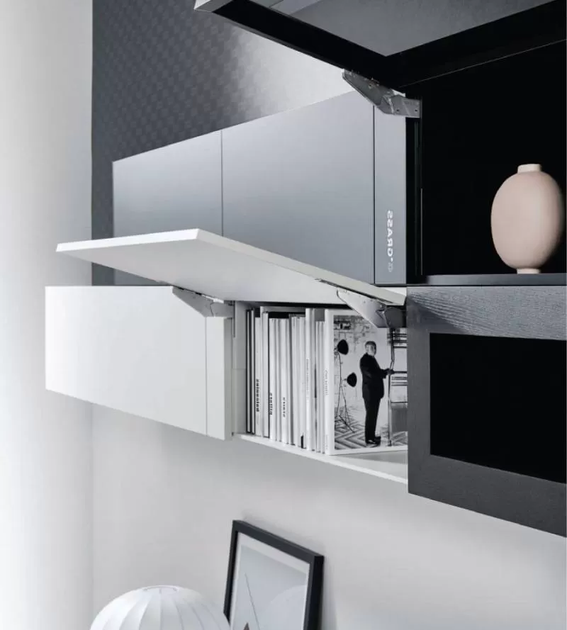 Tay nâng đơn giảm chấn Kinvaro mỏng T-Slim lắp âm