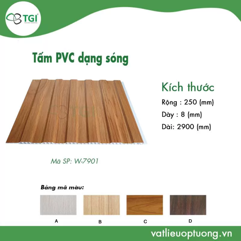 Tấm Ốp PVC Dạng Sóng W-7901