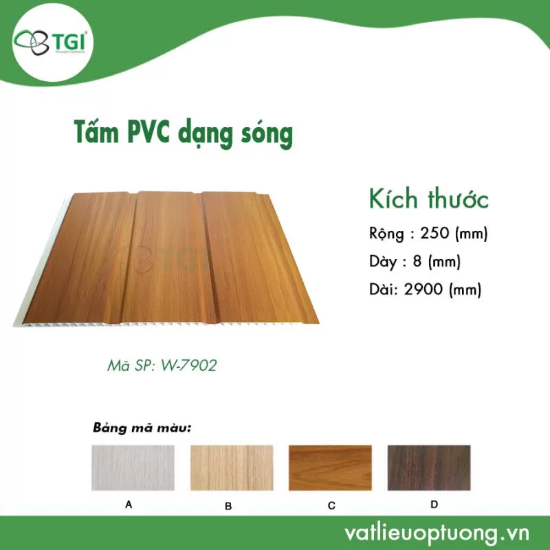 Tấm Ốp PVC Dạng Sóng W-7902