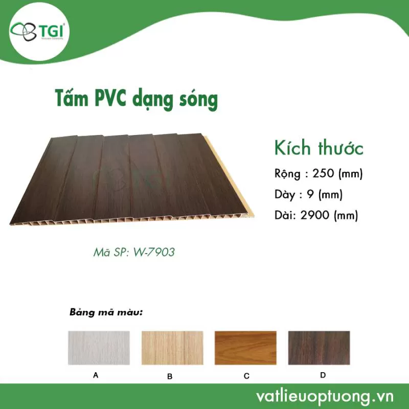 Tấm Ốp PVC Dạng Sóng W-7903