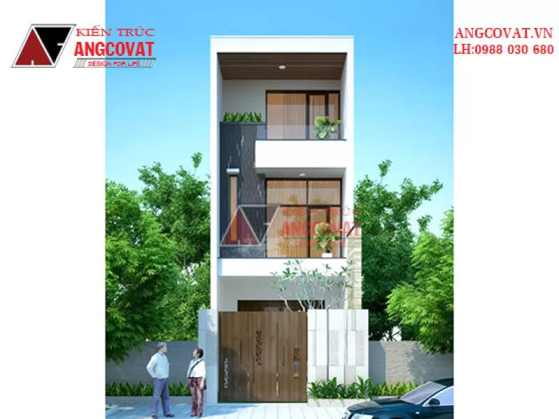 Thiết kế nhà phố mặt tiền 4.5m 3 tầng hiện đại diện tích 80m2 NP15415