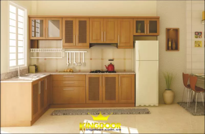 Tủ bếp gỗ công nghiệp