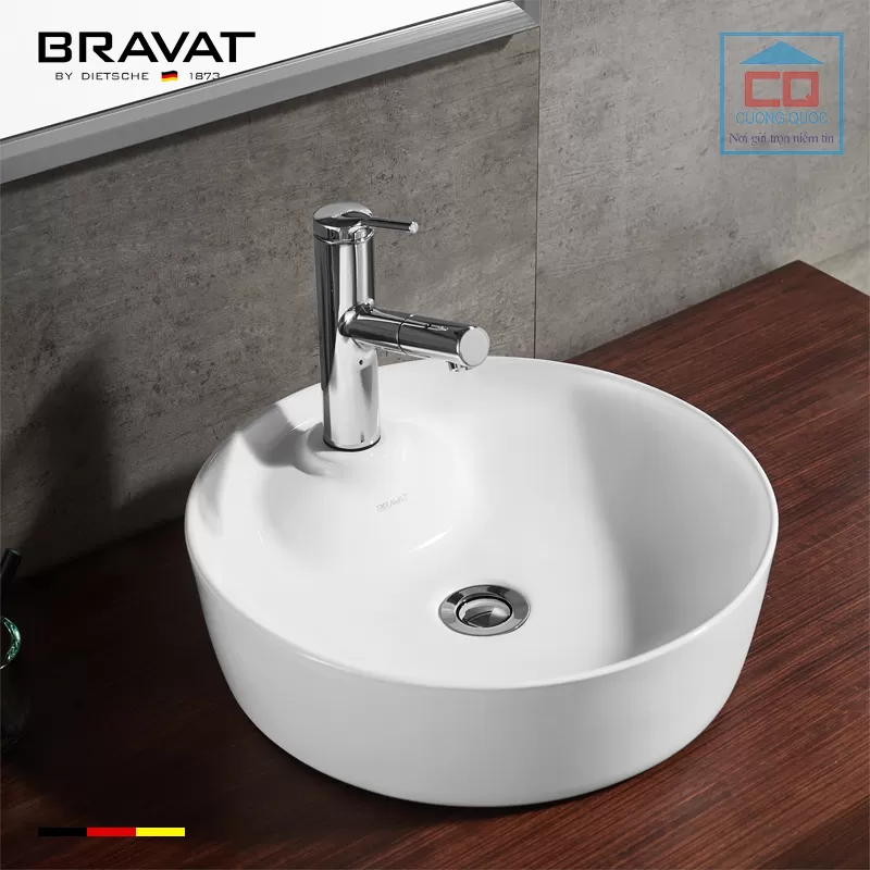Chậu rửa mặt lavabo Bravat C22239W-1-ENG đặt bàn