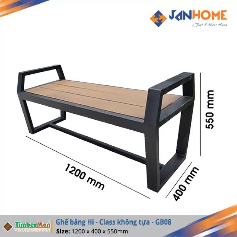 Ghế băng ngoài trời hi-class không tựa GB08-VG 