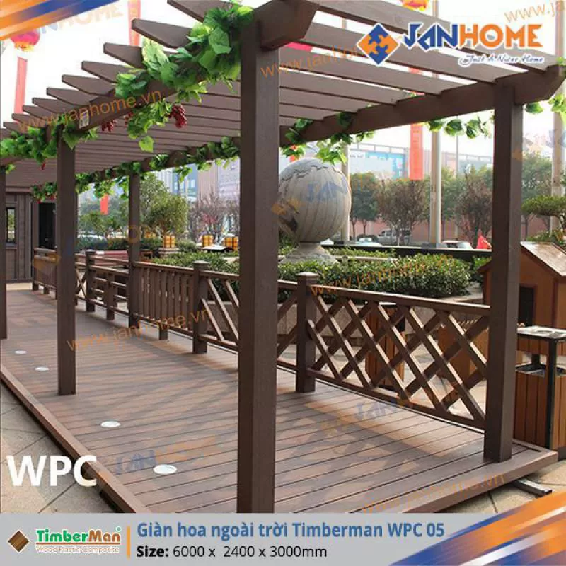 Giàn hoa ngoài trời Timberman WPC mẫu 05 120x120 