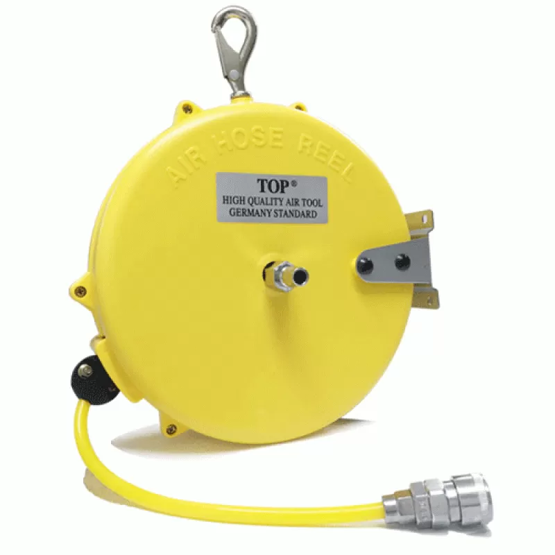 Cuộn dây hơi tự rút TOP hộp nhựa màu vàng dài 7.5m HR-600 