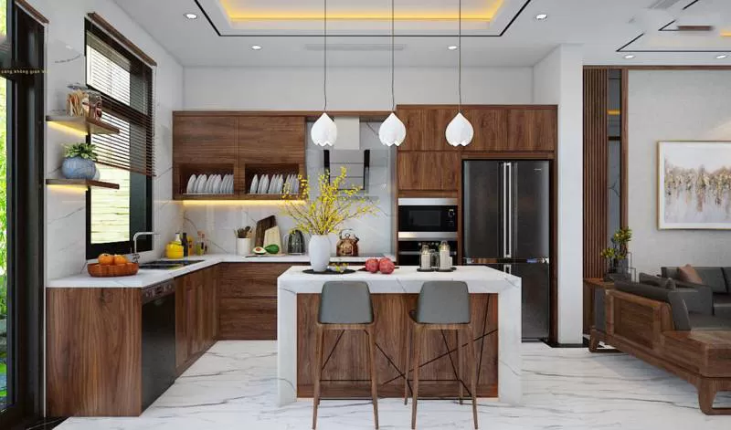 Tủ bếp có bàn đảo BEP-34