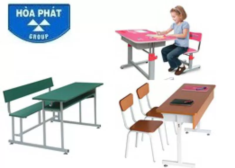 Bàn ghế học sinh cấp 1,2 Hòa Phát