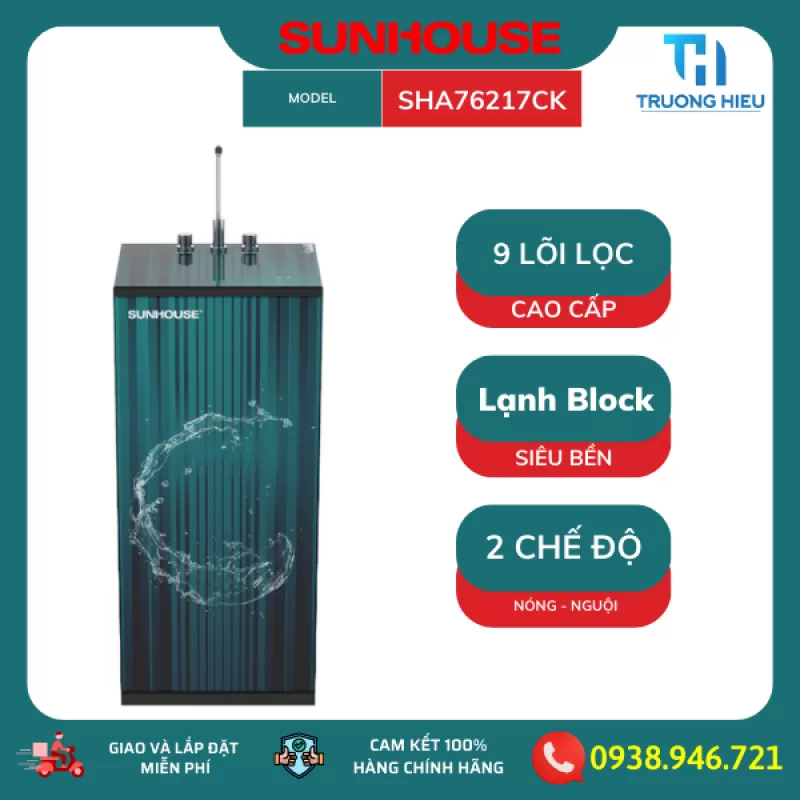Máy lọc nước R.O nóng nguội 9 lõi Sunhouse SHA76217CK