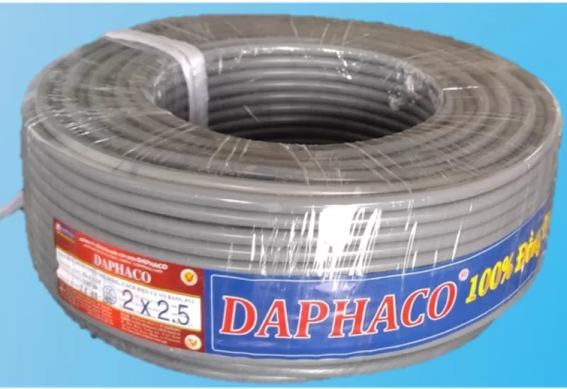 Dây điện mềm 2 lõi ruột đồng 2×2.5mm xám Daphaco 