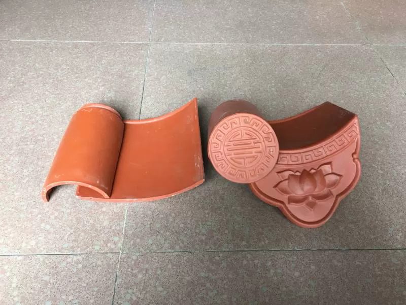 Ngói âm dương trung (đỏ gốm) 