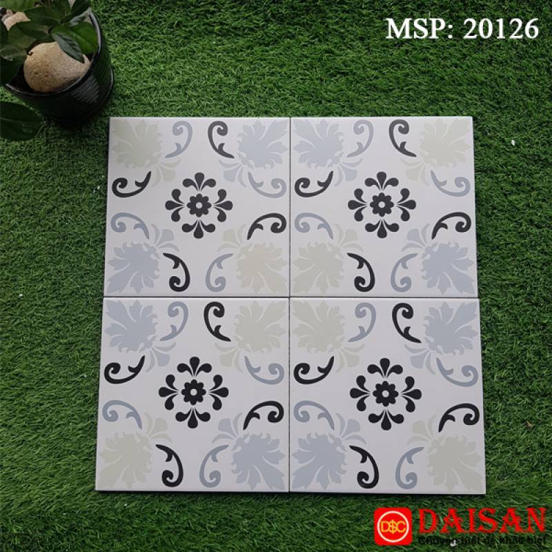 Gạch bông men vuông nhập khẩu kích thước 200*200mm 20126