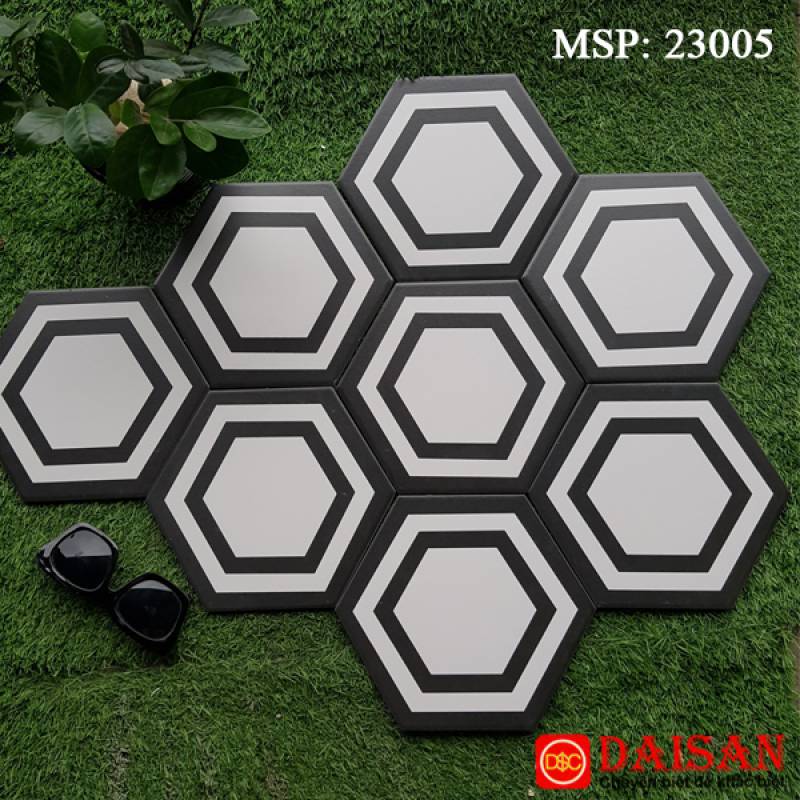 Gạch bông men lục giác nhập khẩu kích thước 200*230mm 23005