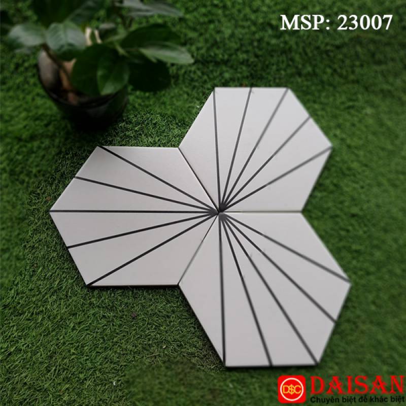 Gạch bông men lục giác nhập khẩu kích thước 200*230mm 23007