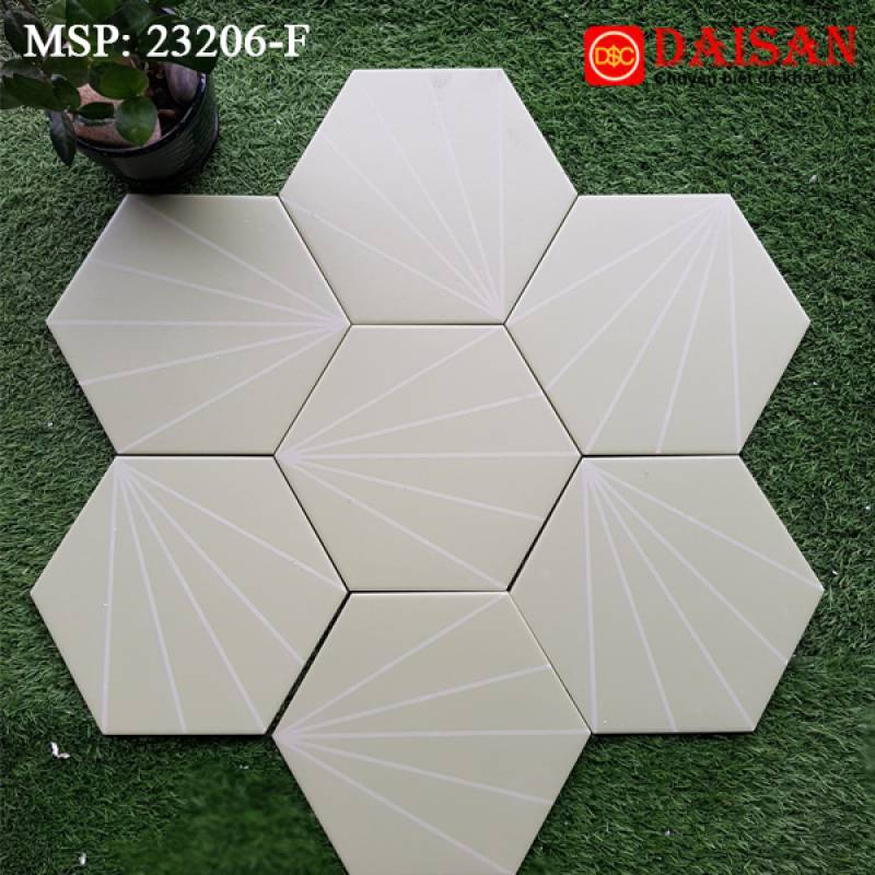 Gạch bông men lục giác nhập khẩu kích thước 200*230mm 23206-F