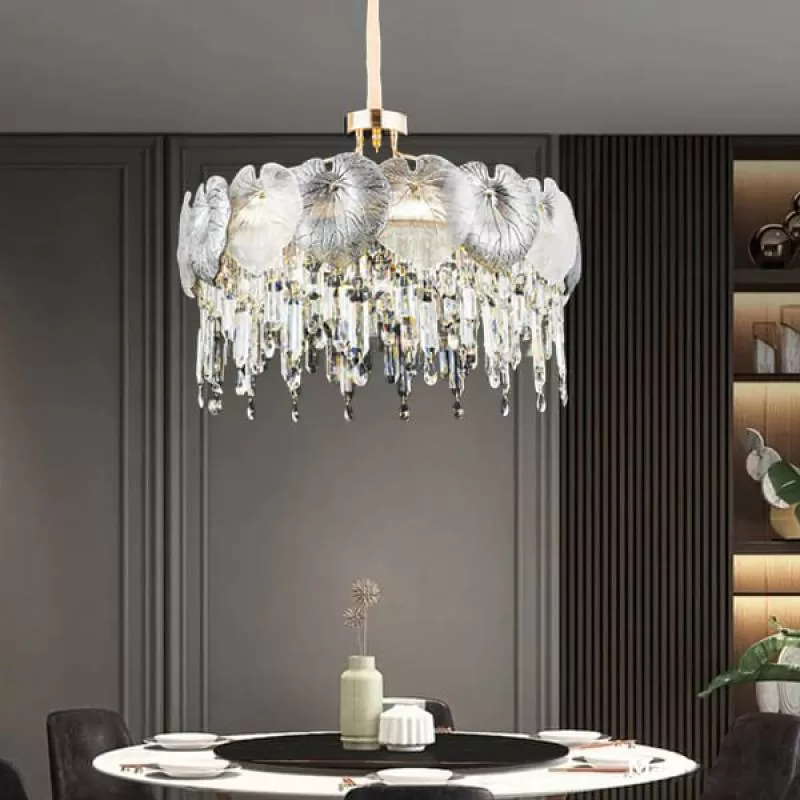 Đèn pha lê thả trần phòng ăn chung cư sang trọng D600mm AN-CPL7727 