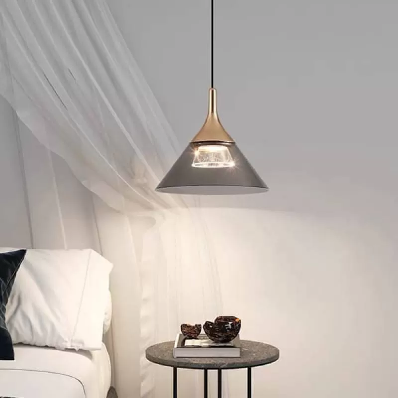 Đèn thả trần quán cafe, bàn ăn, tab đầu giường chao thủy tinh DC-THD25V 