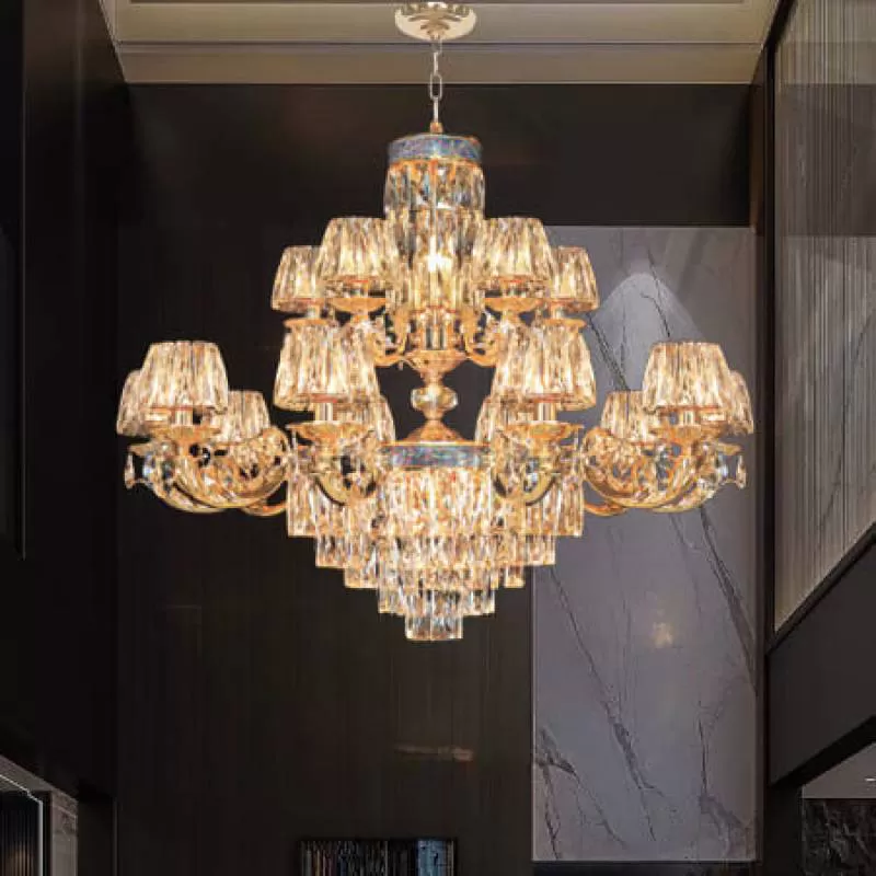 Đèn chùm pha lê phòng khách sang trọng cao cấp D1000mm DR-NC21859/10+5