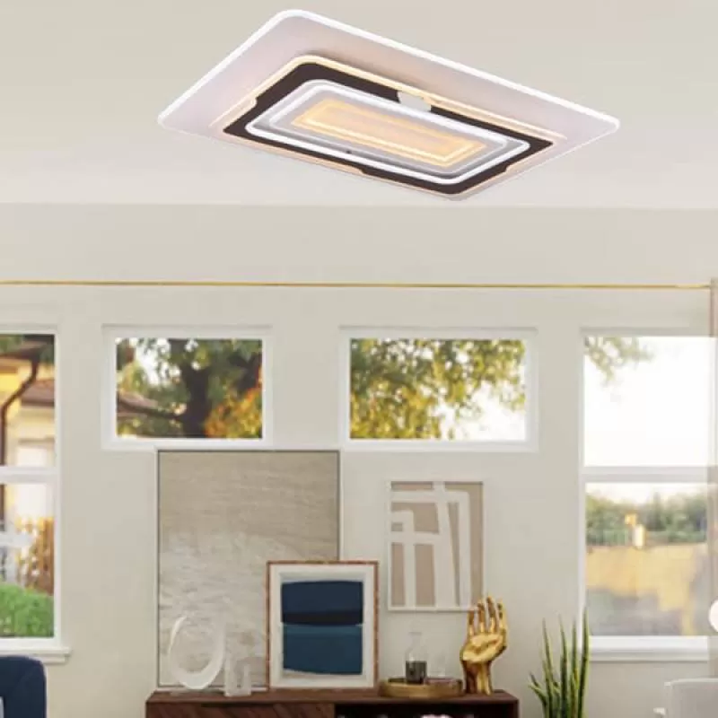 Đèn mâm ốp trần trang trí phòng khách hình chữ nhật L1100mm EC-ML8609 