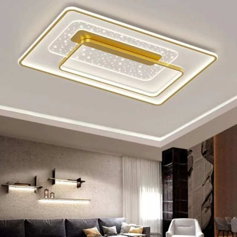 Đèn mâm ốp trần trang trí phòng khách hình chữ nhật L900mm DR-C591C 