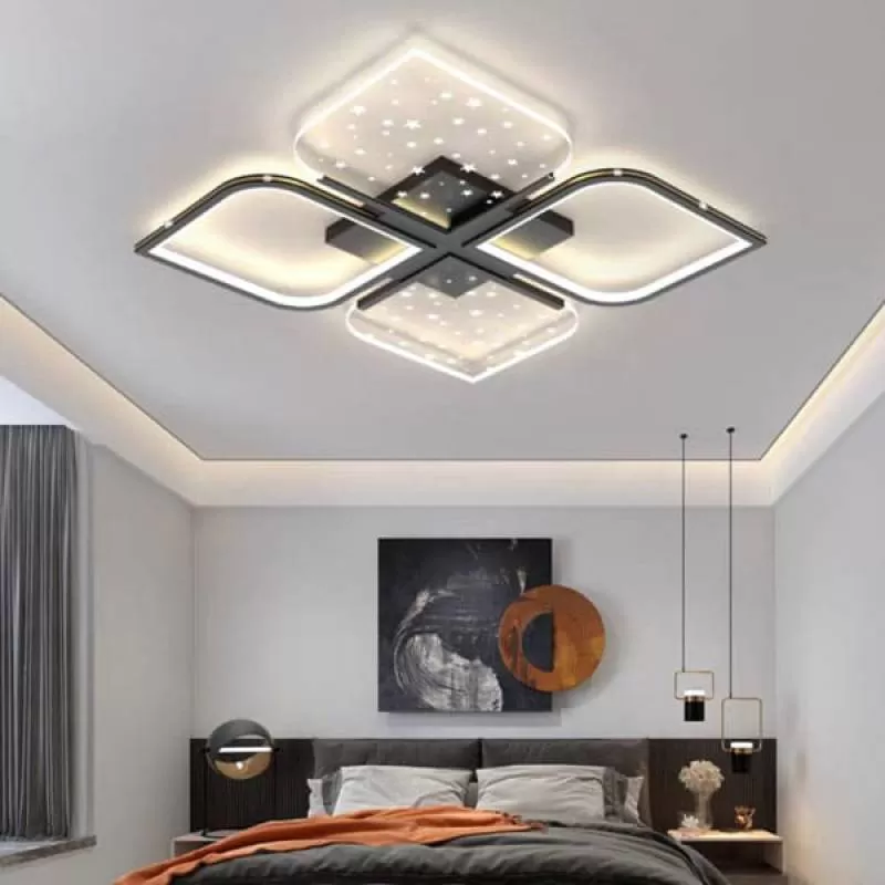 Đèn ốp trần led trang trí phòng khách nhỏ cho căn hộ 500x500mm EC-ML44 