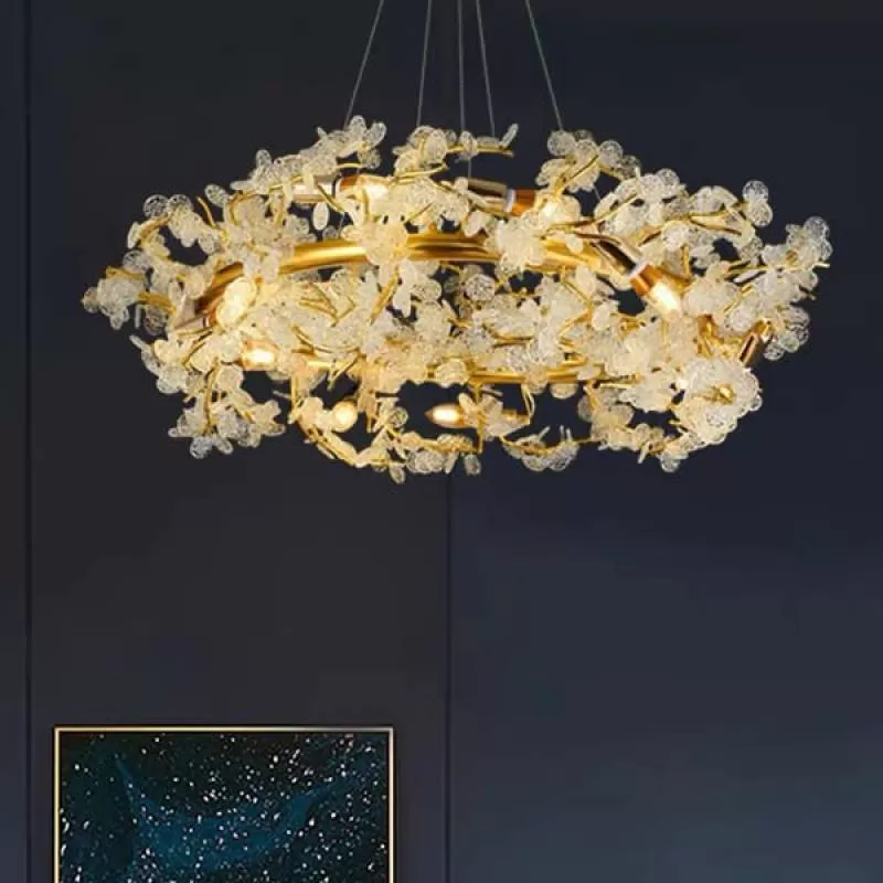 Đèn thả trần trang trí thủy tinh cao cấp, sang trọng D800mm AN-CPL7711