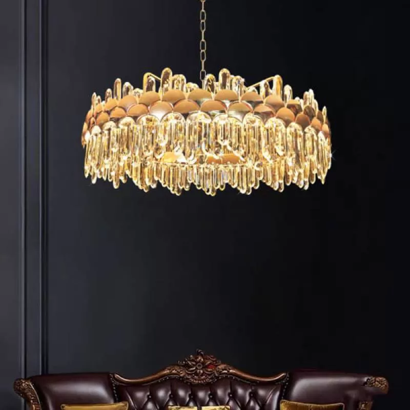 Đèn thả trần pha lê sang trọng, cao cấp gắn nhà đẹp D800mm DR-NC8868B 